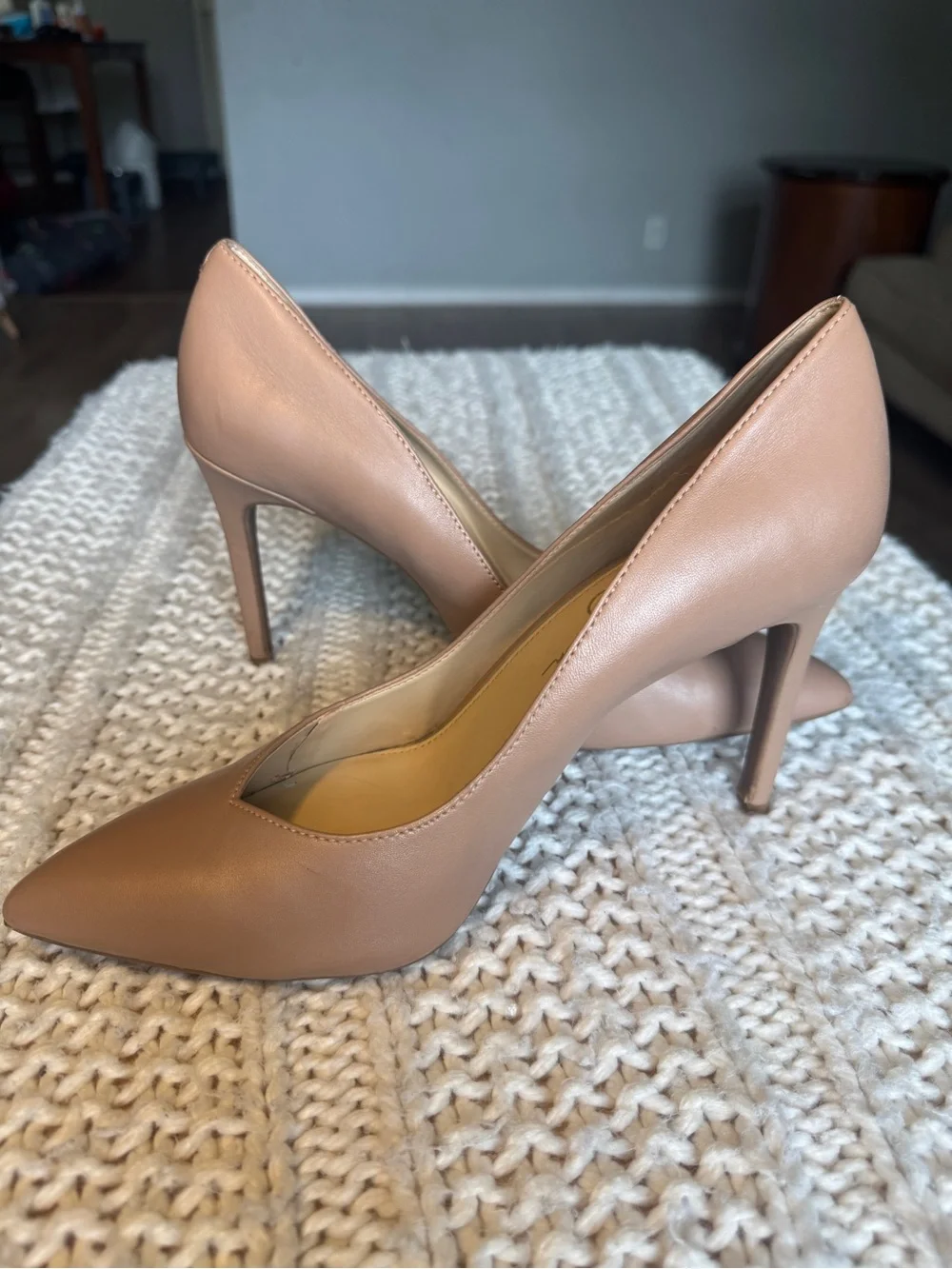 Jessica Simpson Nude Blush Pointed-Toe Stiletto Pumps